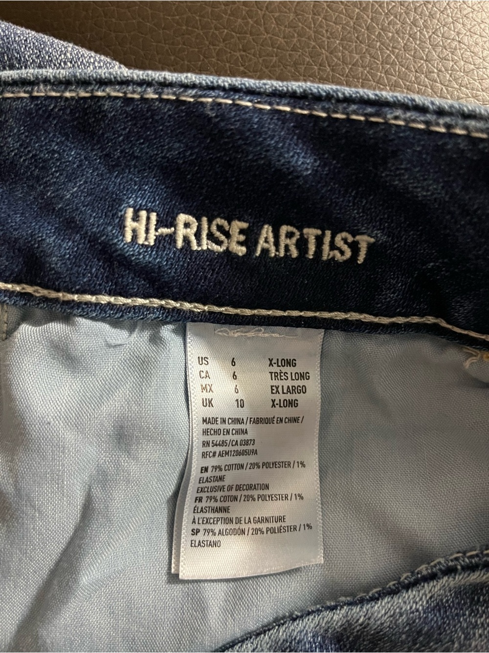 American Eagle Hi-Rise Artist Flare Jeans Women’s 6 X Long Super Stretch Blue - Picture 11 of 11